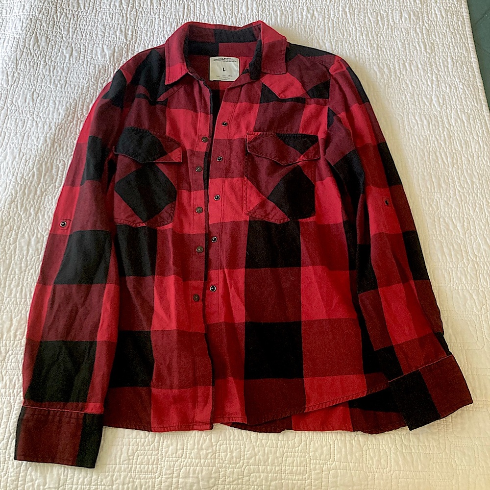 PREMIUM DENIM COLLECTION women’s red ZARA Flannel